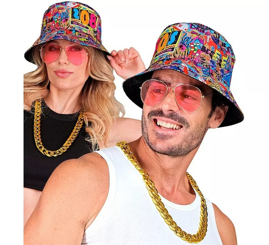 Translation missing: fr.Kit Funky Años 80: Sombrero, Gafas y Collar