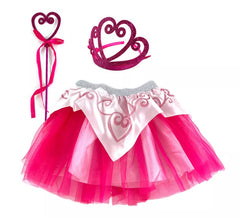 Kit enfant Petite Princesse Fée Fuchsia : Tutu, Diadème et Baguette