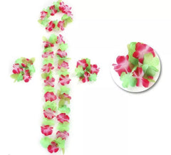 Kit Hawaï Couleur Saumon : Collier, Bracelets et Coiffe