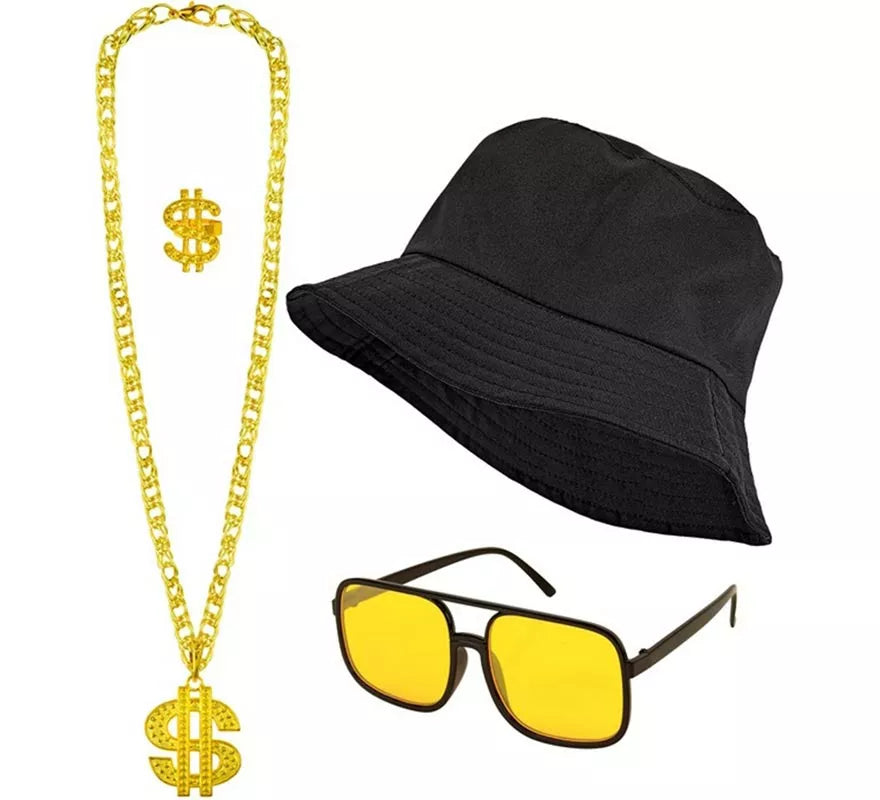 Translation missing: fr.Kit Hip Hop Años 90: Sombrero, Gafas, Collar y Anillo