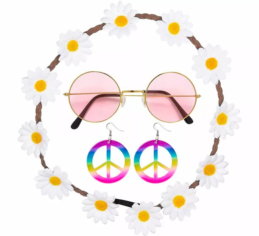 Translation missing: fr.Kit Hippie: Collar, Pendientes y Gafas
