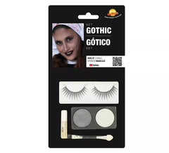 Kit Maquillage Gothique: Argent et Blanc, Cils, Colle et Pinceau