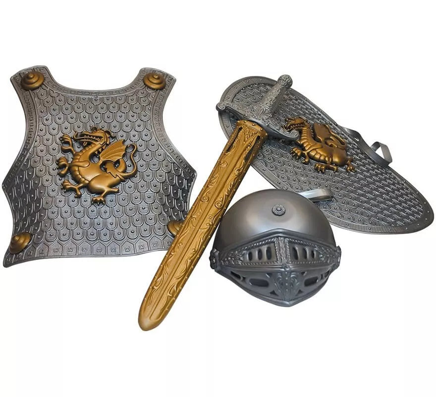 Translation missing: fr.Kit Medieval infantil: Peto, Escudo, Casco y Espada