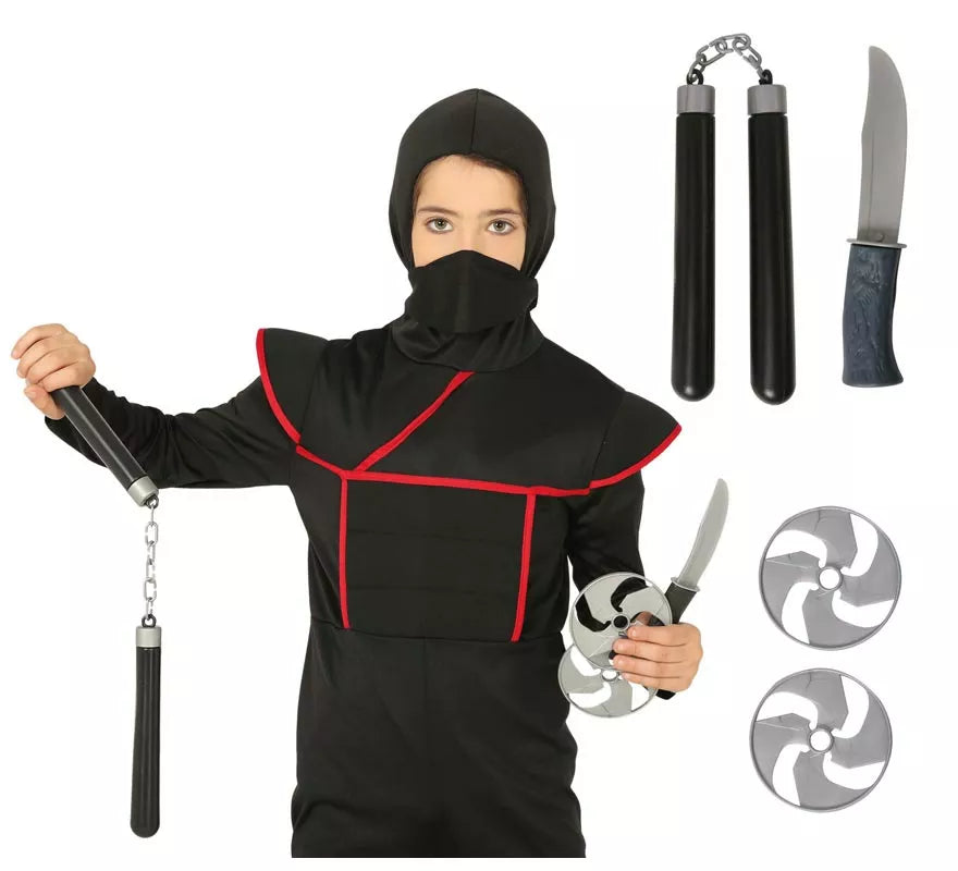 Translation missing: fr.Kit Ninja: Nunchaku, Cuchillo y 2 Estrellas