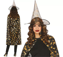Kit ou Costume de Sorcière : Chapeau et Cape 110 cm