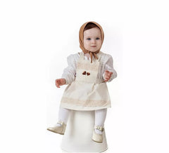 Kit ou Costume Daria Daria en Coton Châtaigne pour bébé : Tablier et Mouchoir