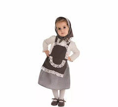 Kit ou Costume Jupe à Carreaux Fille Châtaigne pour fille : Jupe, Tablier et Mouchoir