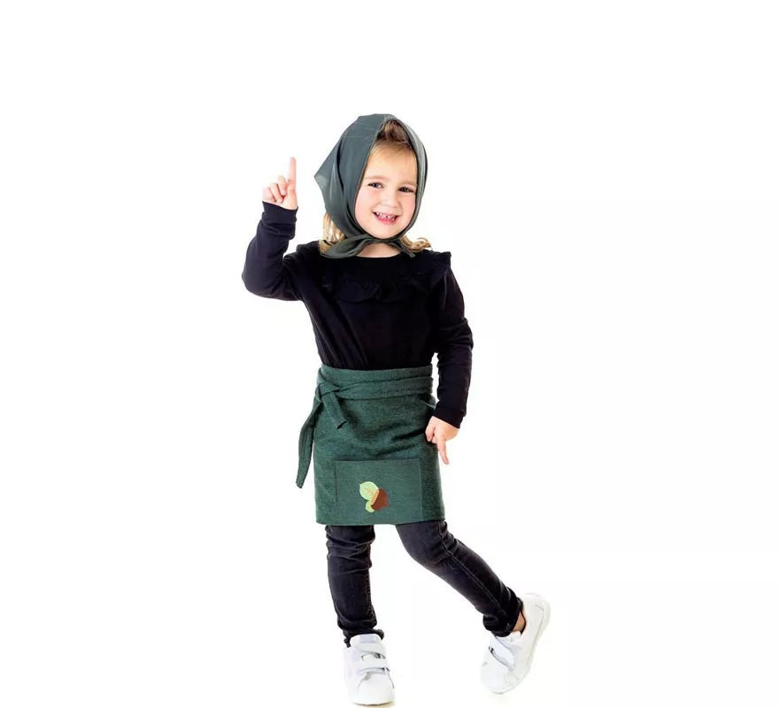 Translation missing: fr.Kit o Disfraz de Castañera Otoño Verde para niña