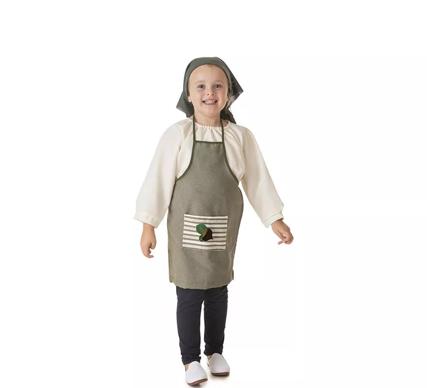 Translation missing: fr.Kit o Disfraz de Castañera Verde Oliva para niña