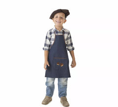 Costume de vendeur de châtaignes en jean pour garçon : tablier et béret