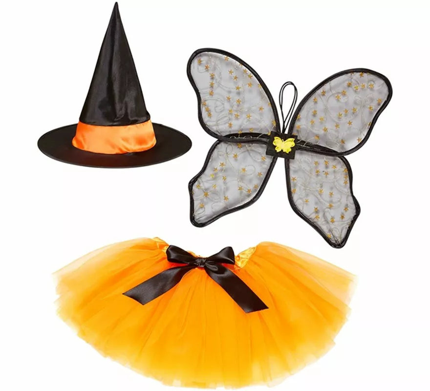 Translation missing: fr.Kit o Disfraz de Hada Bruja para niña: Tutu, Alas y Sombrero