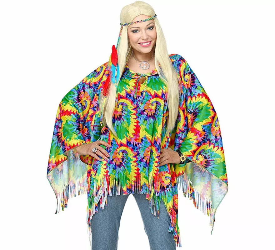 Translation missing: fr.Kit o Disfraz de Hippie Psicodélico: Poncho y Diadema