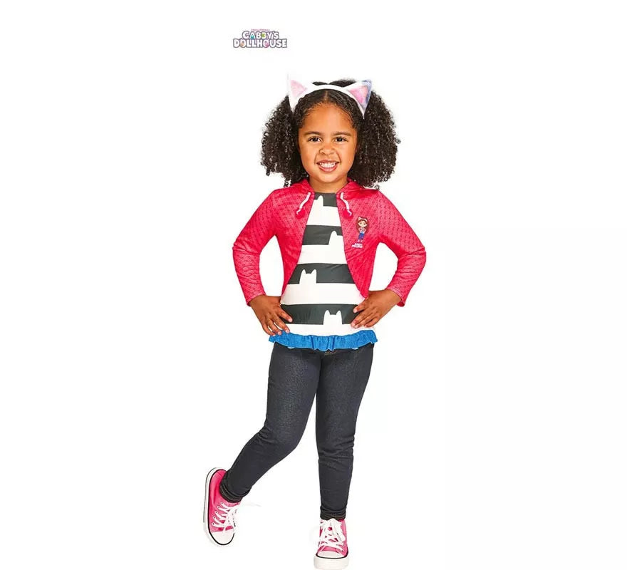 Translation missing: fr.Kit para Disfraz de Gabbys Dollhouse infantil: Diadema, Top y Chaqueta