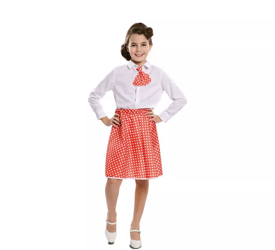 Translation missing: fr.Kit Pin-Up Rojo para niña: Falda y Corbata