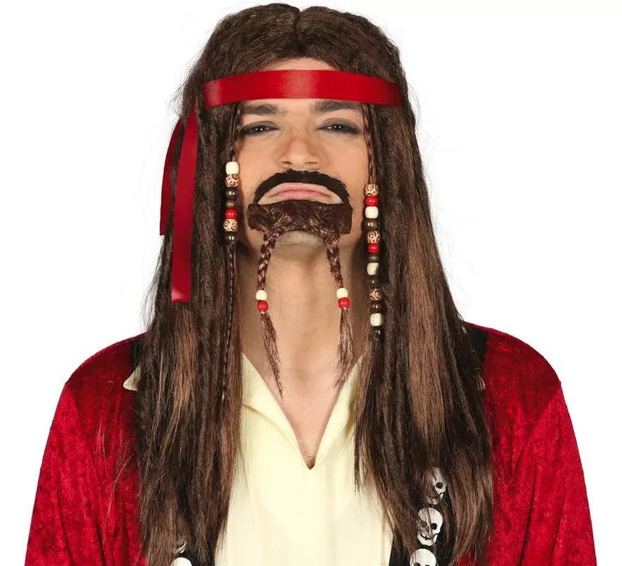 Translation missing: fr.Kit Pirata: Peluca con Rastas y Perilla