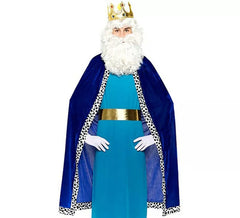 Kit de Roi Sage Bleu Adulte : Cape et Couronne