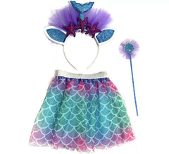 Kit Petite Sirène Enfant : Tutu, Baguette et Bandeau