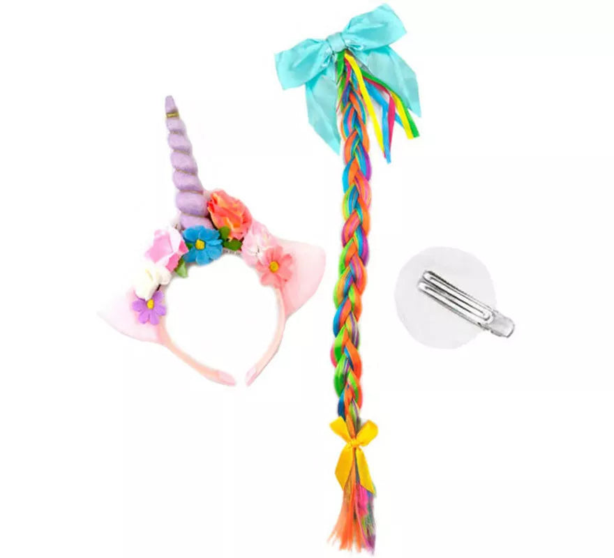 Translation missing: fr.Kit Unicornio Floral: Diadema y Trenza de 60 cm