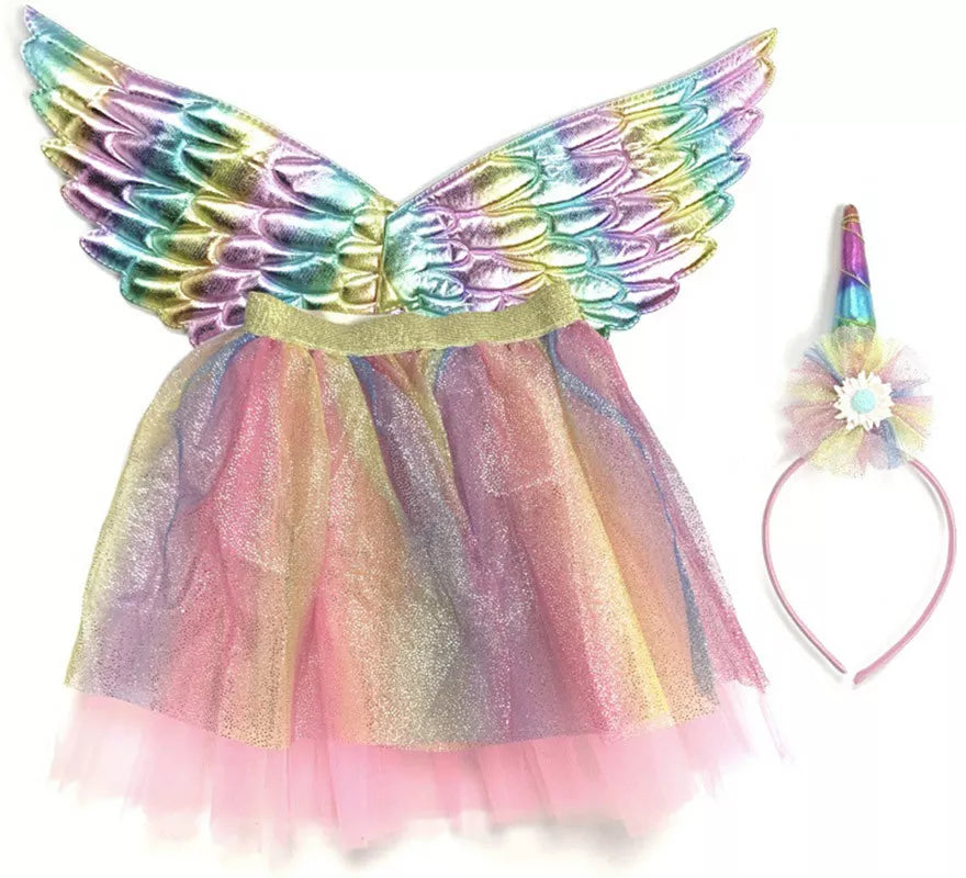 Translation missing: fr.Kit Unicornio Multicolor Infantil: Tutú, Alas y Diadema
