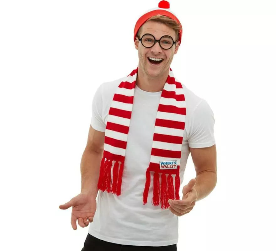 Translation missing: fr.Kit de ¿Dónde está Wally?: Gorro, Bufanda de punto y Gafas