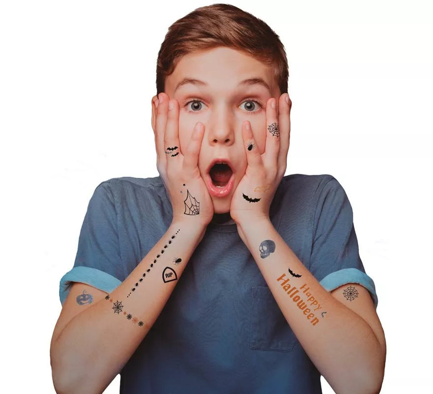 Translation missing: fr.Lámina de Tatuajes Temporales de Halloween en diseños surtidos