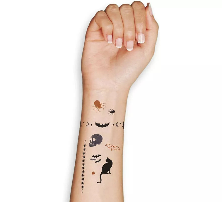 Translation missing: fr.Lámina de Tatuajes Temporales de Halloween en diseños surtidos