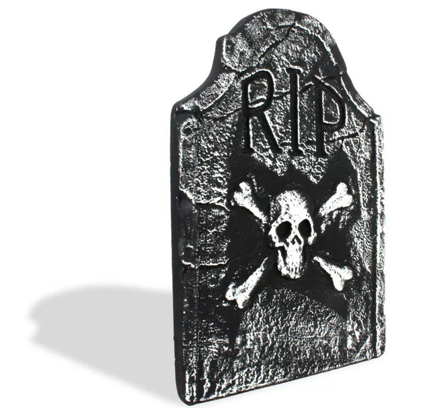 Translation missing: fr.Lápida Calavera oscura de foam RIP de 37x54 cm