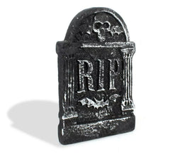 RIP Pierre tombale crâne en mousse 17x28 cm
