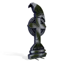 Pierre tombale avec corbeau et croix 22x54 cm
