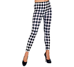 Legging losange noir et blanc femme