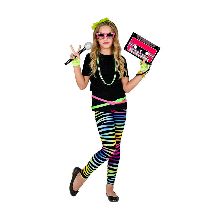 Translation missing: fr.Leggings Neón Multicolor Animal Print Años 80 Infantiles