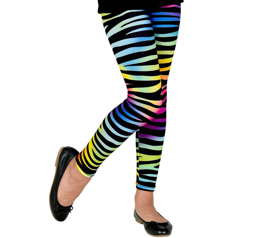 Translation missing: fr.Leggings Neón Multicolor Animal Print Años 80 Infantiles