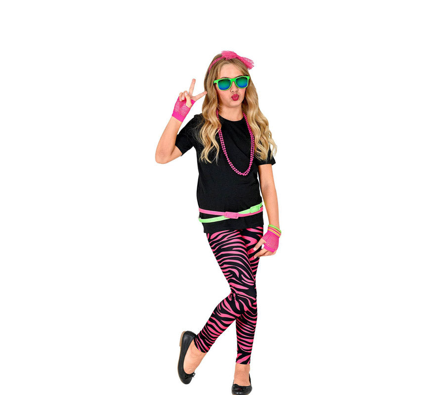 Translation missing: fr.Leggings Neón Rosa Animal Print Años 80 Infantiles