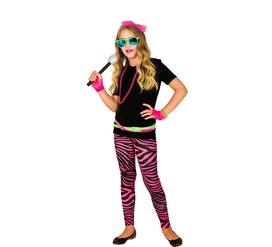 Translation missing: fr.Leggings Neón Rosa Animal Print Años 80 Infantiles