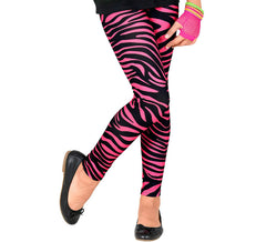 Legging enfant années 80 rose fluo imprimé animal