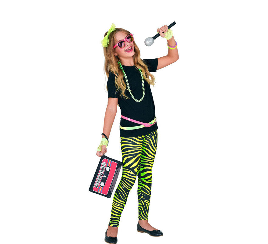 Translation missing: fr.Leggings Neón Verde Animal Print Años 80 Infantiles