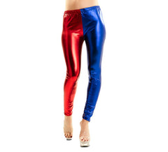 Rouge et bleu métallique Leggings femmes