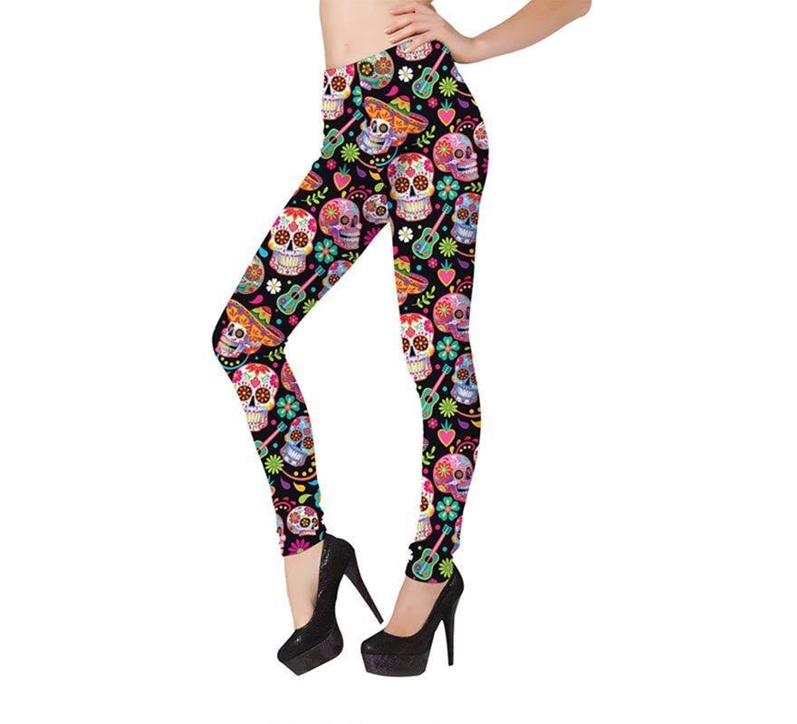 Translation missing: fr.Leggins Catrina calaveras multicolor