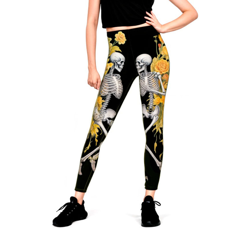 Translation missing: fr.Leggins de Esqueletos con Flores para mujer