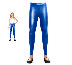 Legging métallisé bleu foncé pour fille