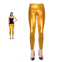 Legging métallisé doré pour femme