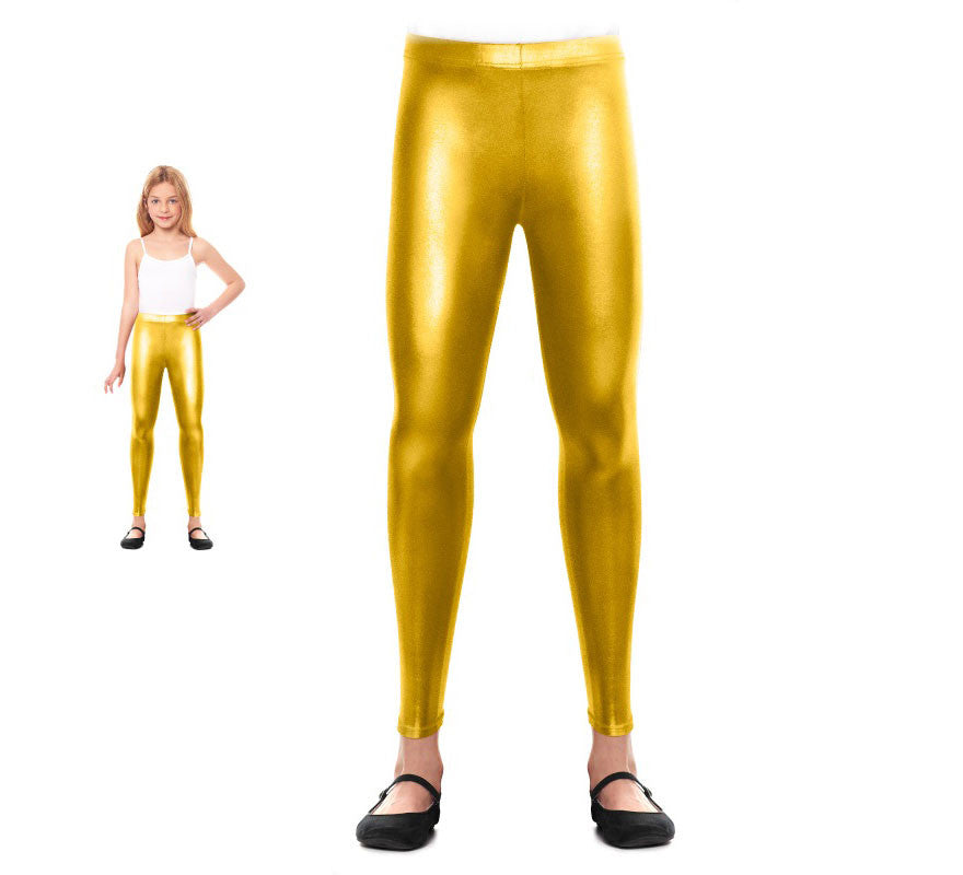 Translation missing: fr.Leggins Metalizado dorado para niña