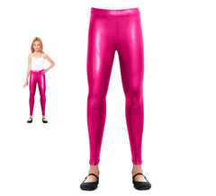 Legging fuchsia métallisé fille
