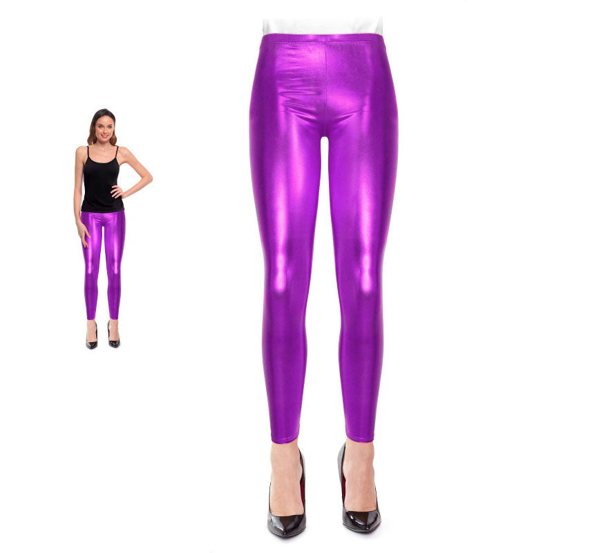 Translation missing: fr.Leggins Metalizado lila para mujer