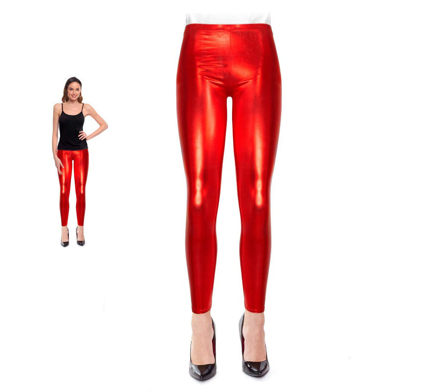 Translation missing: fr.Leggins Metalizado rojo para mujer