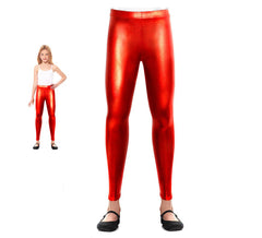 Legging métallisé rouge pour fille