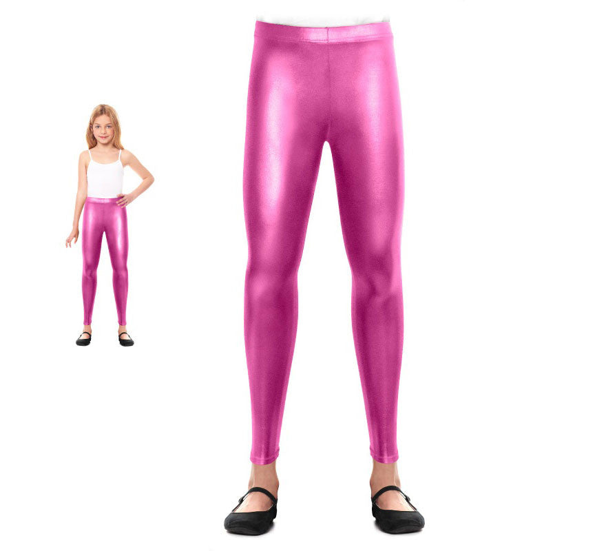 Translation missing: fr.Leggins Metalizado rosa para niña