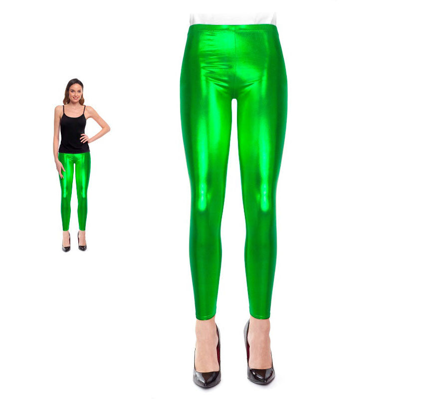 Translation missing: fr.Leggins Metalizado verde para mujer
