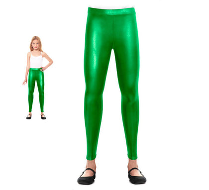 Leggins Metalizado verde para niña