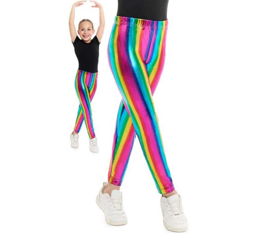 Translation missing: fr.Leggins metalizados Arcoíris para niña